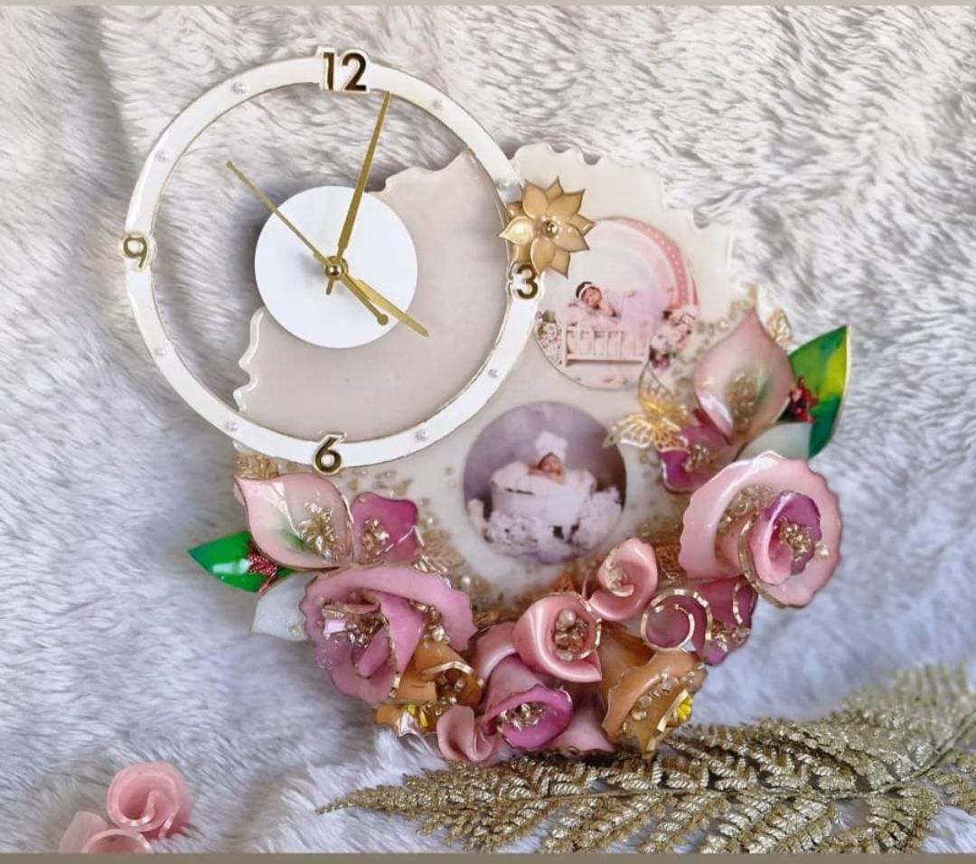 12 Inch 3D Floral Clock