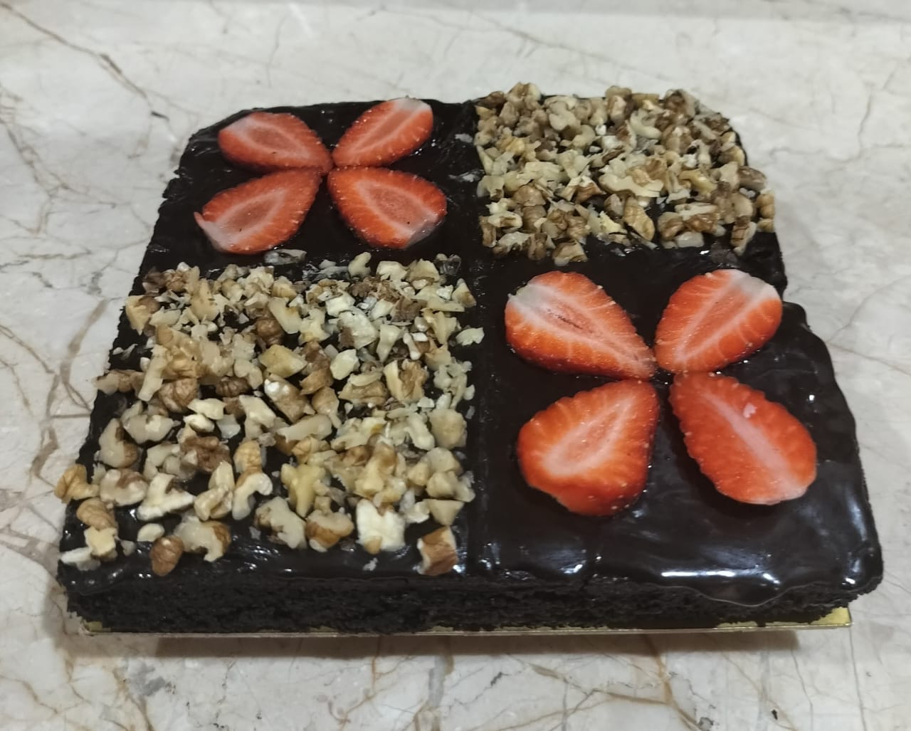 Eggless Double Chocolate Walnut brownie