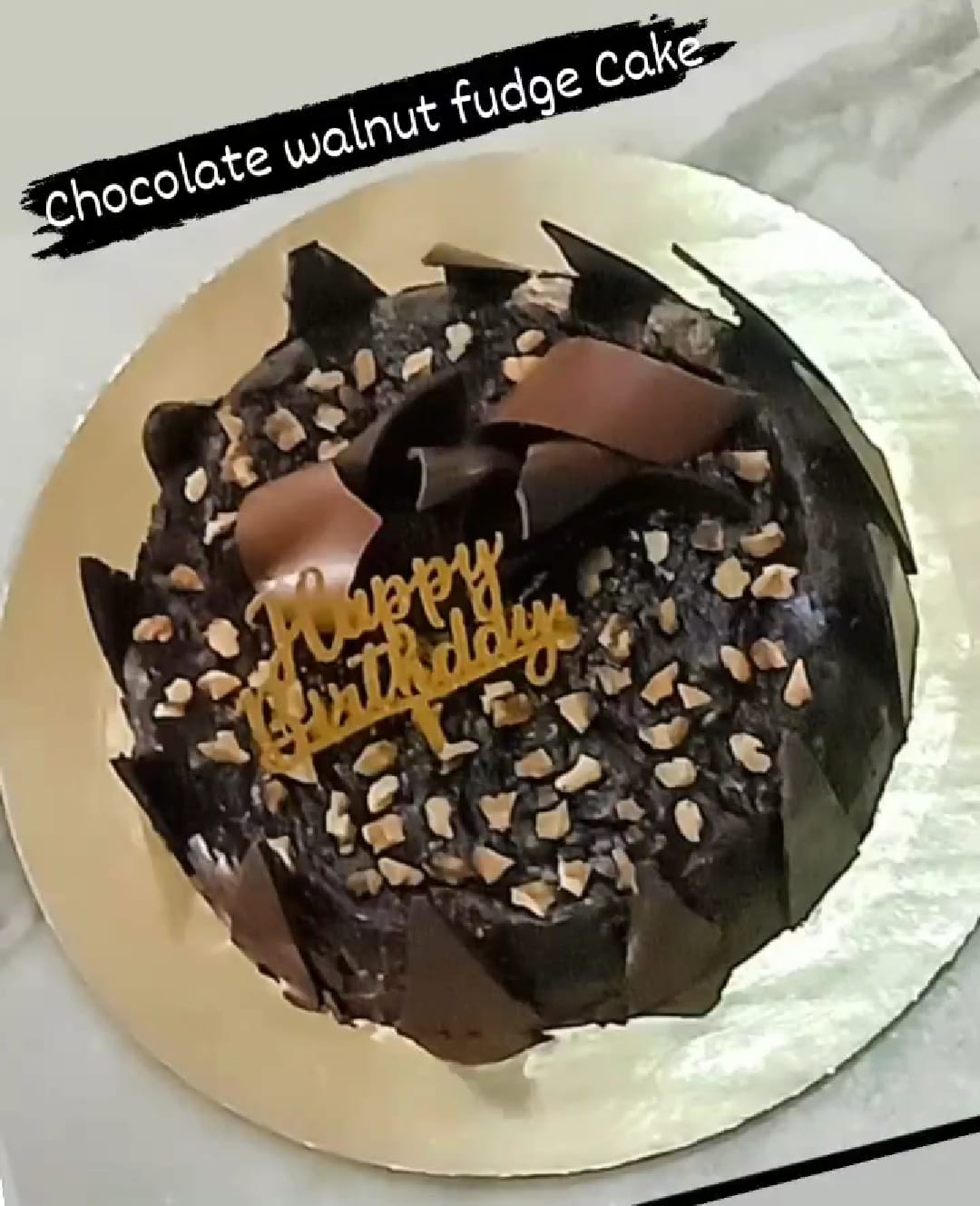 Chocolate Walnut Fudge Cake